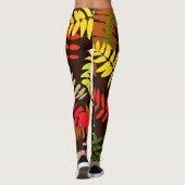 Autumn Leaves Pattern Art Leggings (Rückseite)
