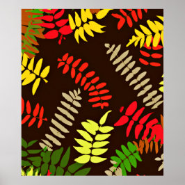 Autumn Leaves Pattern Art Poster