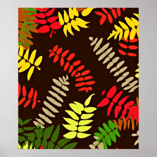 Autumn Leaves Pattern Art Poster (Vorne)
