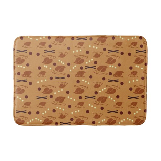 Autumn Leaves Pattern Burnt Orange Badematte (Vorderseite)