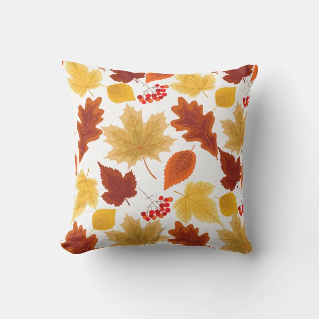 Autumn Leaves Pattern Kissen (Vorderseite)