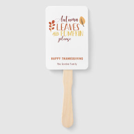 Autumn Leaves Pumpkin Bitte glücklich Thanksgiving Fächer