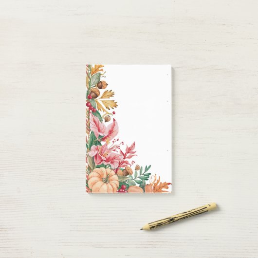 Autumn Leaves & Pumpkin Cheer Post-it Klebezettel (Auf Schreibtisch)