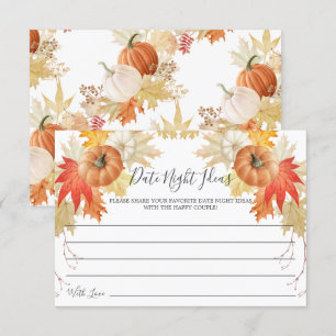 Autumn Leaves Pumpkin Date Night Ideenkarte Einladung