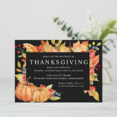 Autumn Leaves Pumpkin Erntedank Dinner Einladung (Stehend Vorderseite)