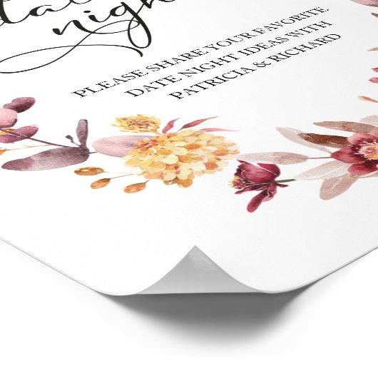 Autumn Leaves Pumpkin Fall Datum Nacht Jar-Zeichen Poster (Ecke)