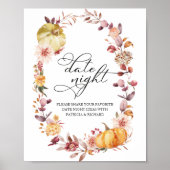 Autumn Leaves Pumpkin Fall Datum Nacht Jar-Zeichen Poster (Vorne)