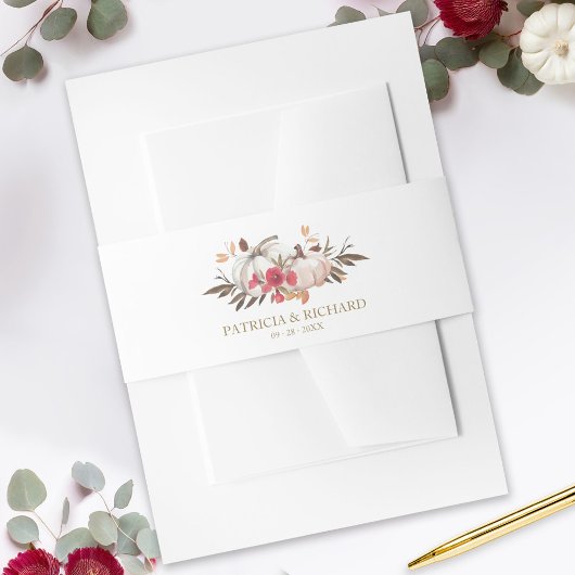 Autumn Leaves Pumpkin Hochzeit im Herbst Einladungsbanderole