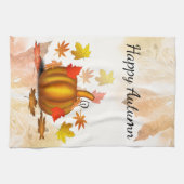 Autumn Leaves & Pumpkin Kittuch Handtuch (Horizontal)
