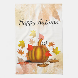 Autumn Leaves & Pumpkin Kittuch Handtuch