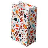 Autumn Leaves Pumpkin Pattern Geschenktasche Kleine Geschenktüte (Rückseite Schrägansicht)