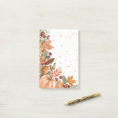 Autumn Leaves & Pumpkin Post-it Klebezettel (Auf Schreibtisch)