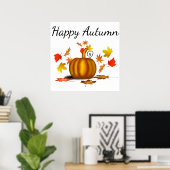 Autumn Leaves & Pumpkin Poster (Heimbüro)