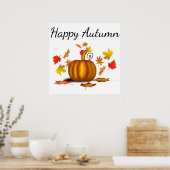 Autumn Leaves & Pumpkin Poster (Küche)