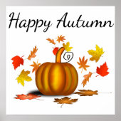Autumn Leaves & Pumpkin Poster (Vorne)