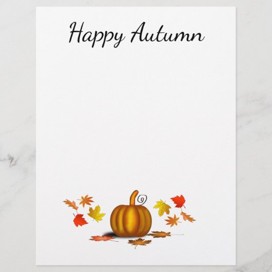 Autumn Leaves & Pumpkin Stationery (Vorderseite)