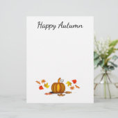 Autumn Leaves & Pumpkin Stationery (Stehend Vorderseite)