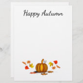 Autumn Leaves & Pumpkin Stationery (Vorne/Hinten)