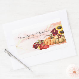 Autumn Leaves Pumpkin Sunflower Hochzeit im Herbst Rechteckiger Aufkleber
