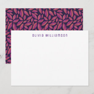 Autumn Leaves Purple Notecard Mitteilungskarte