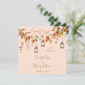 Autumn Leaves Rustic Watercolor Elegant Wedding Einladung (Stehend Vorderseite)