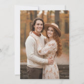 Autumn Leaves Rustic Watercolor Elegant Wedding Save The Date (Rückseite)