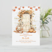 Autumn Leaves Thanksgiving Party Einladung (Stehend Vorderseite)