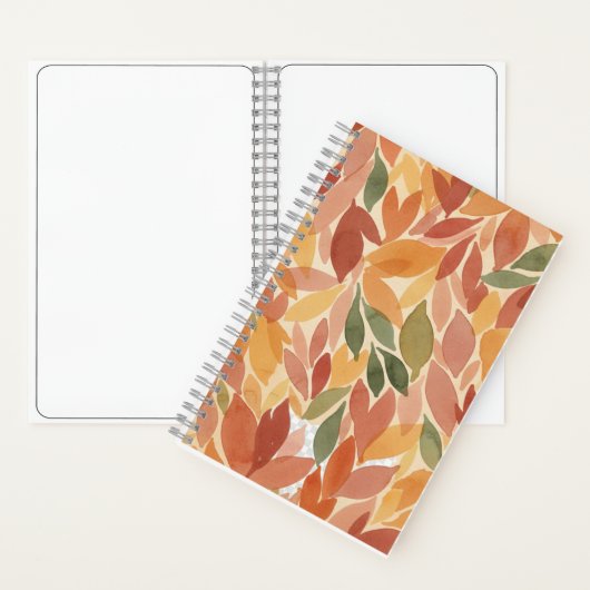 Autumn Leaves Watercolor Pattern Notizblock (Innen)