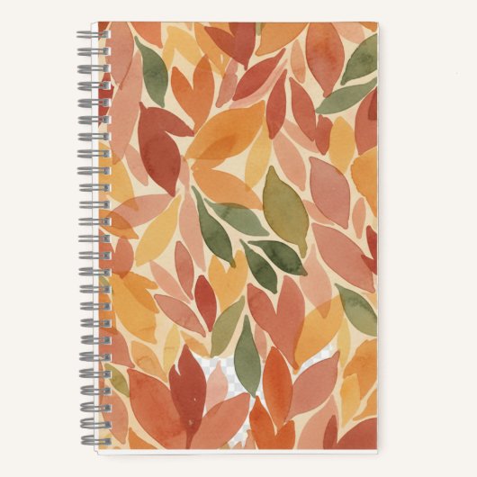 Autumn Leaves Watercolor Pattern Notizblock (Vorderseite)