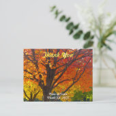 Autumn Leaves Wedding Danke Postcard Postkarte (Stehend Vorderseite)