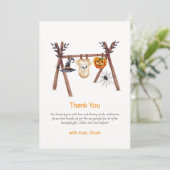 Autumn Little Boo Halloween Kleiderdusche Dankeskarte (Stehend Vorderseite)