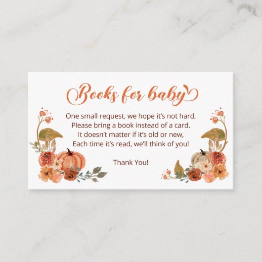 Autumn Little Pumpkin Books for Baby Begleitkarte (Vorderseite)