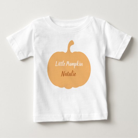 Autumn Little Pumpkin Individuelle Name Baby T-shirt (Vorderseite)