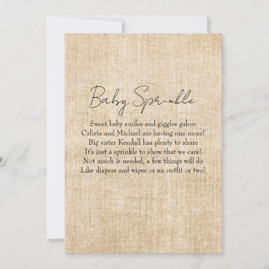 Autumn Little Pumpkin Sunflower Baby Sprinkle Einladung (Rückseite)