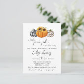 Autumn Little Pumpkin Sunflower Baby Sprinkle Postkarte (Stehend Vorderseite)