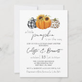 Autumn Little Pumpkin Sunflower Couple Baby Dusche Einladung (Vorderseite)
