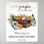 Autumn Little Pumpkin Watercolor Kinderdusche Zeic Poster (Vorne)