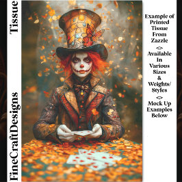 Autumn Mad Hatter Playing Cards DW8A Decoupage Seidenpapier