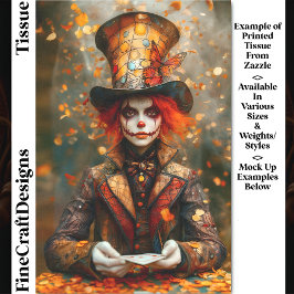 Autumn Mad Hatter Playing Cards DW8B Decoupage Seidenpapier