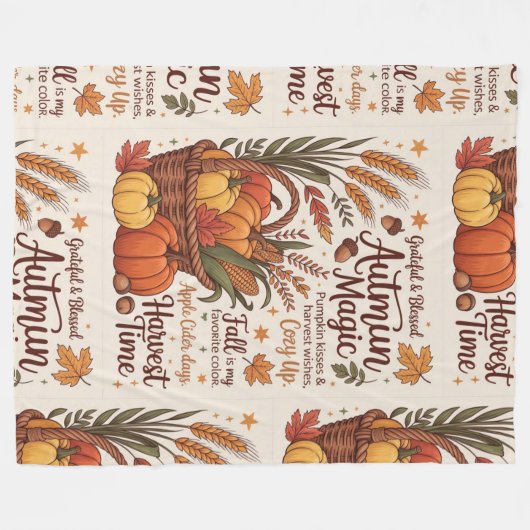 Autumn magic harvest time stylish Blanket New Home Fleecedecke (Vorderseite (Horizontal))