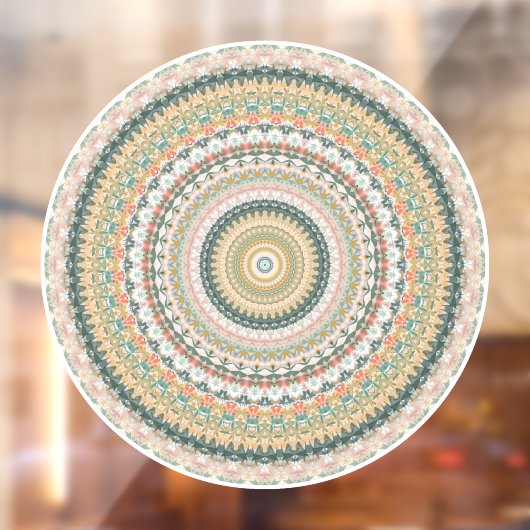Autumn Mandala Boho Hippie Retro Abstrakte Kunst Fensteraufkleber (Blatt 2)