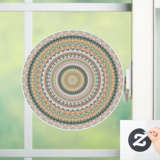 Autumn Mandala Boho Hippie Retro Abstrakte Kunst Fensteraufkleber (Zuhause)