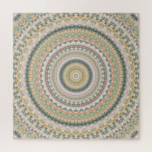 Autumn Mandala Boho Hippie Retro Abstrakte Kunst Puzzle (Vertikal)