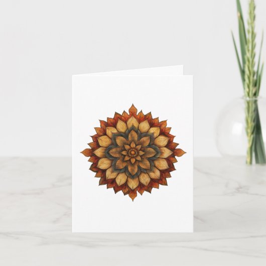Autumn Mandala Floral Greetings Card Dankeskarte (Vorderseite)
