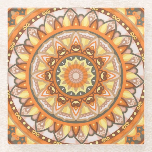 Autumn Mandala Glasuntersetzer (Vorderseite)