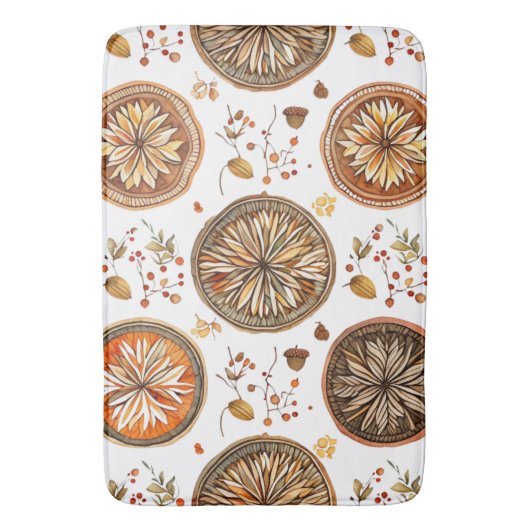 Autumn Mandala Pattern Badematte (Vorderseite Vertikal)