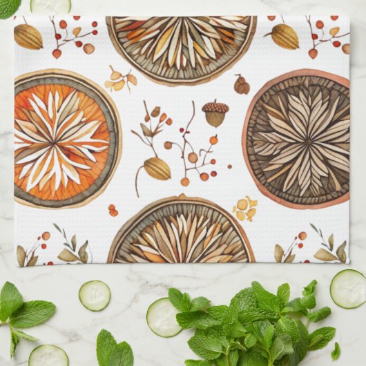 Autumn Mandala Pattern Geschirrtuch (Gefaltet)