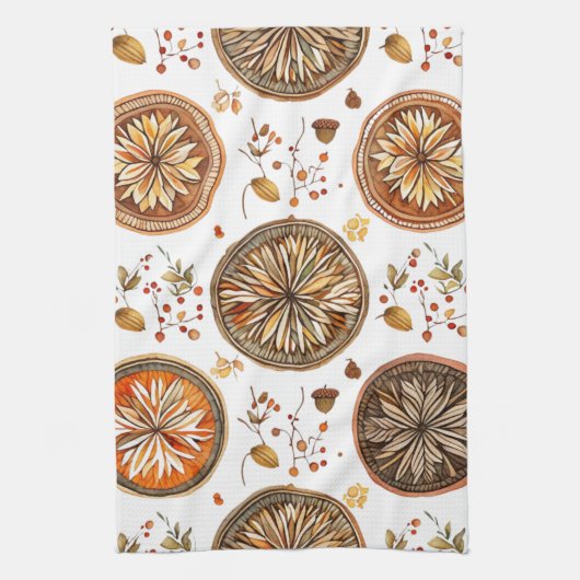 Autumn Mandala Pattern Geschirrtuch (Vertikal)