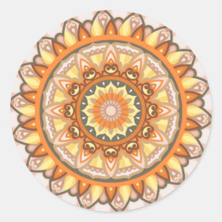 Autumn Mandala Runder Aufkleber