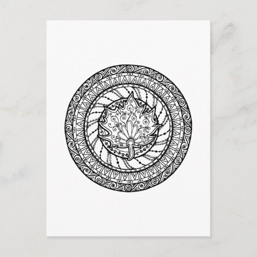 Autumn Maple Leaf Doodle Postkarte (Vorderseite)